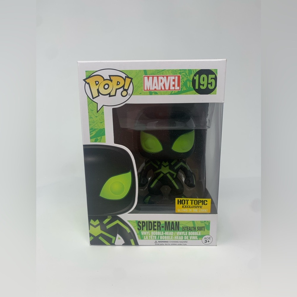 Funko Pop! Spider-Man (Stealth Suit) #195 Marvel Hot Topic Exclusive Vaulted